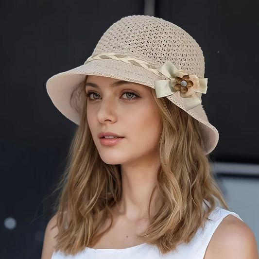 Chapeau de Paille Femme avec Fleur