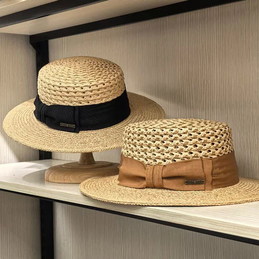 Chapeau Panama Femme Nœud & Anti-Vent