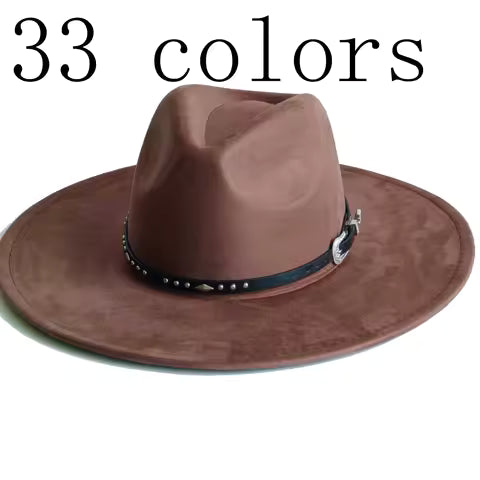 Chapeau Fedora Large Bord Daim Vegan Mixte
