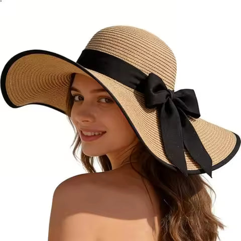 Chapeau de Paille Large Bord Femme - Protection Solaire & Voyage