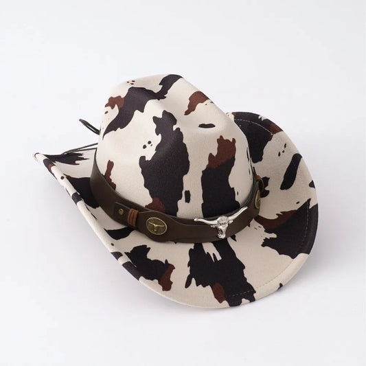 Chapeau Cowboy Western Imprimé Vache