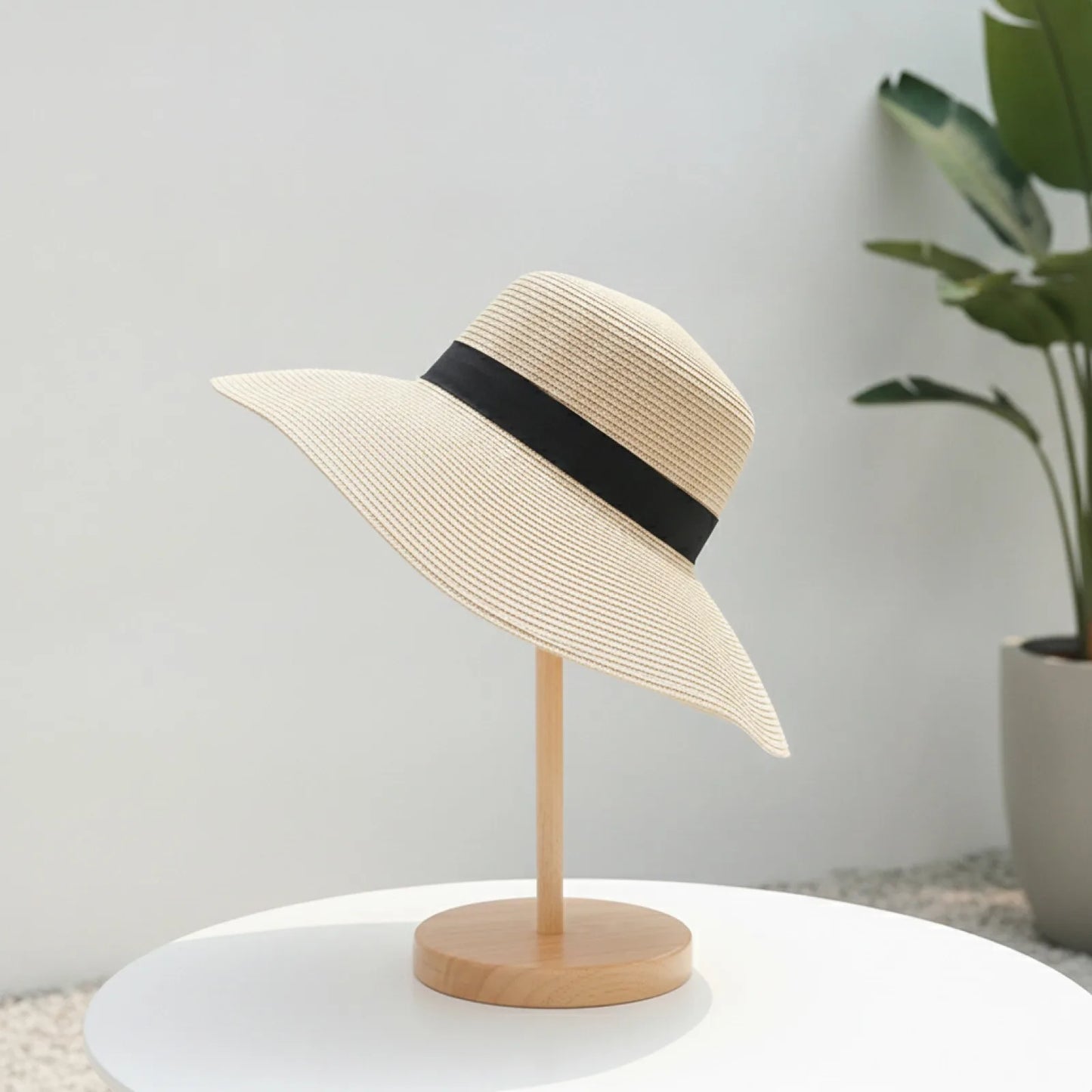 Chapeau Paille Large Bord Rétro Femme