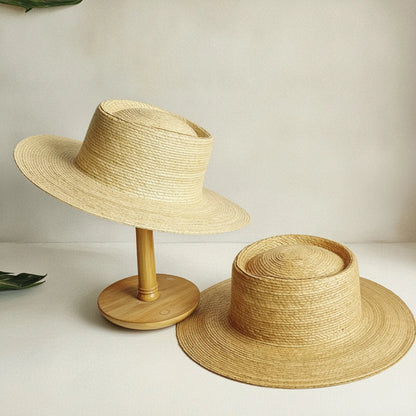 Chapeau Fedora Large Bord Feuille de Palmier Naturelle