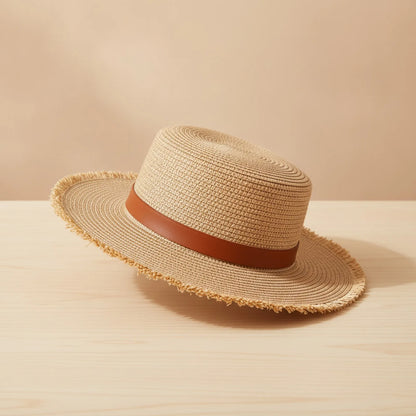Chapeau Panama Fedora Paille Rétro Femme JEWELRYWE