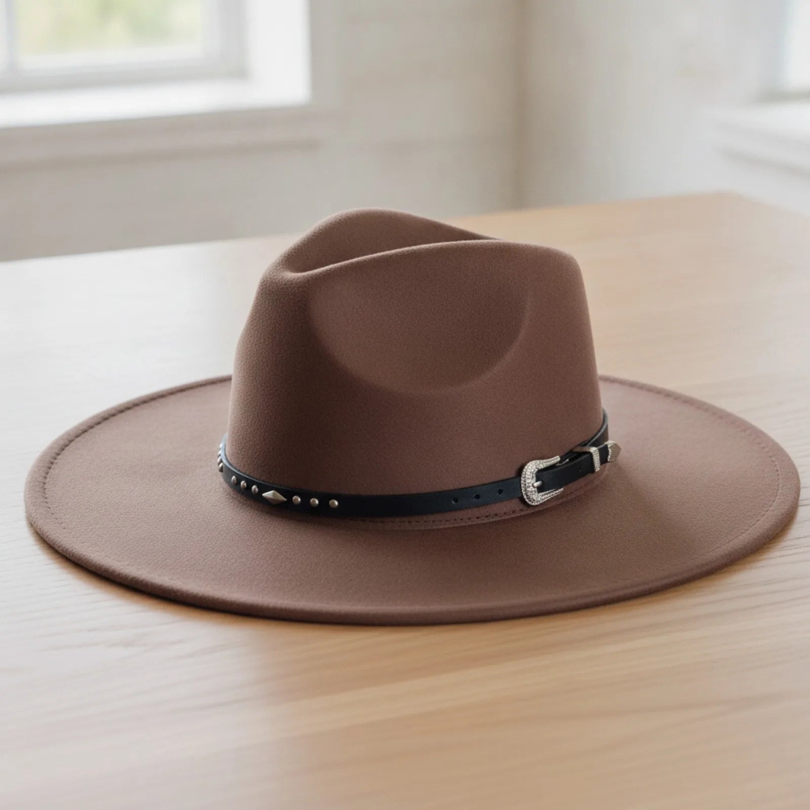 Chapeau Fedora Large Bord Daim Vegan Mixte