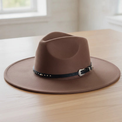 Chapeau Fedora Large Bord Daim Vegan Mixte