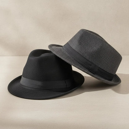 Chapeau Fedora Noir Élégant Unisexe