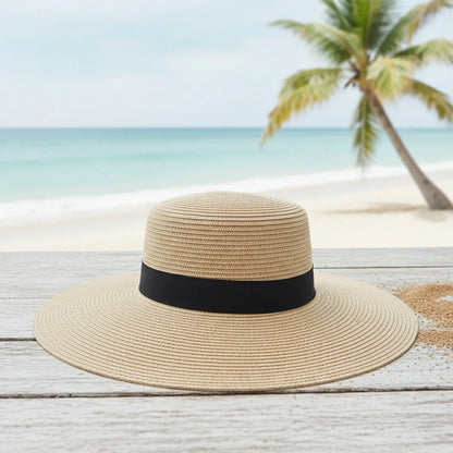 Chapeau Paille Large Bord Rétro Femme