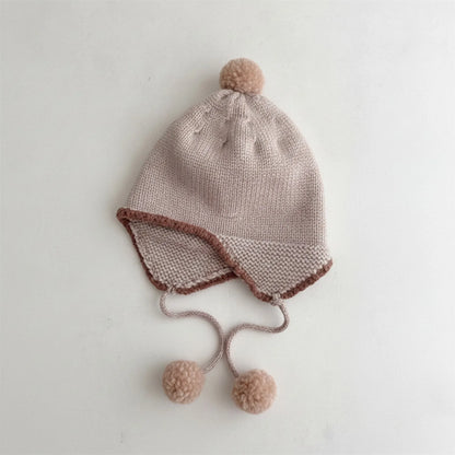 Chapeau Bébé Oreillettes Pompon Hiver Douillet