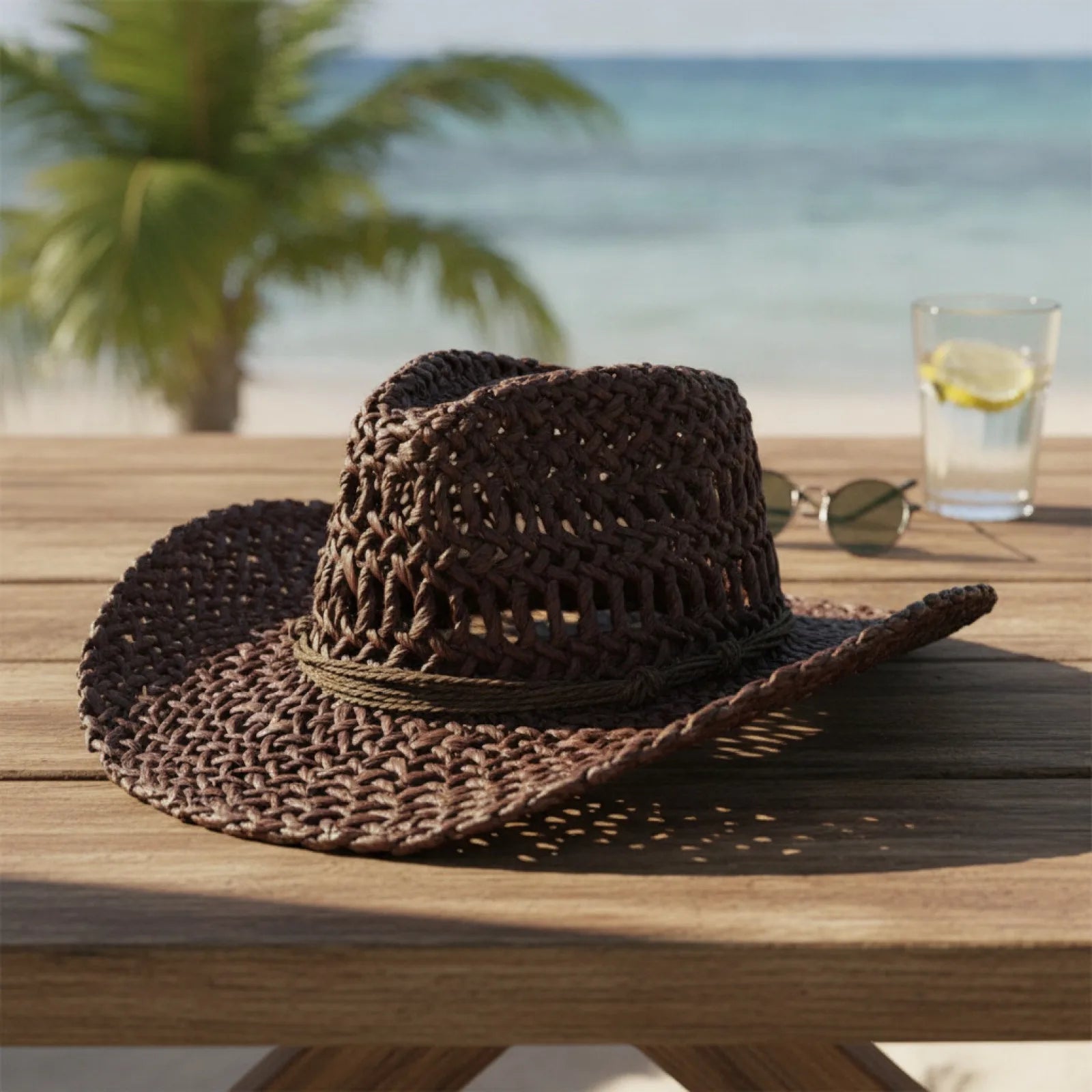 Chapeau Cowboy Paille Naturelle Homme