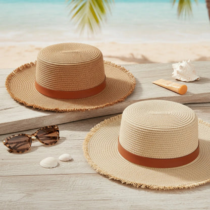 Chapeau Panama Fedora Paille Rétro Femme JEWELRYWE
