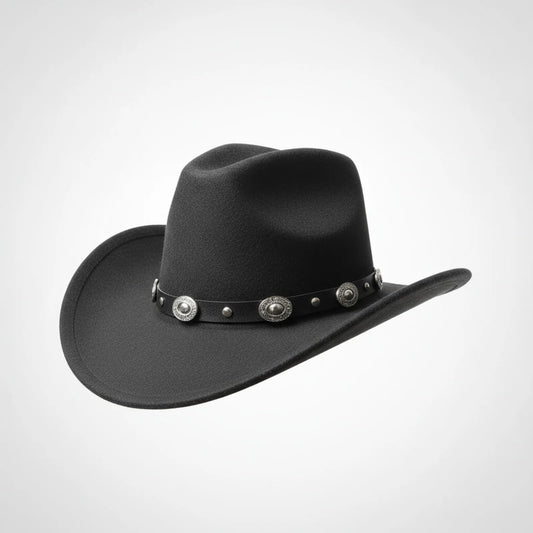 Chapeau Cowboy Occidental JEWELRYWE à Bande Métal