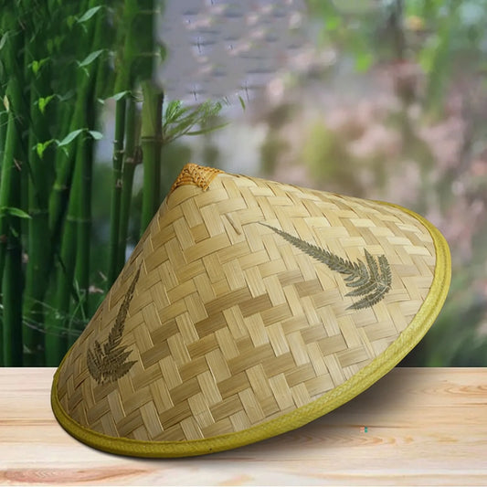 Chapeau Pêcheur Chinois Rétro Bambou & Paille