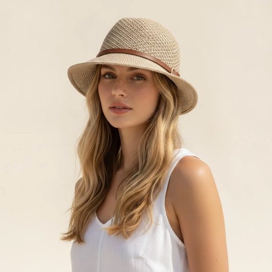 Chapeau de Paille Ajouré Chic Femme