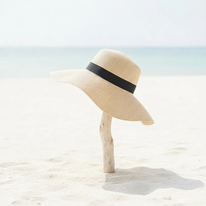 Chapeau Paille Large Bord Rétro Femme