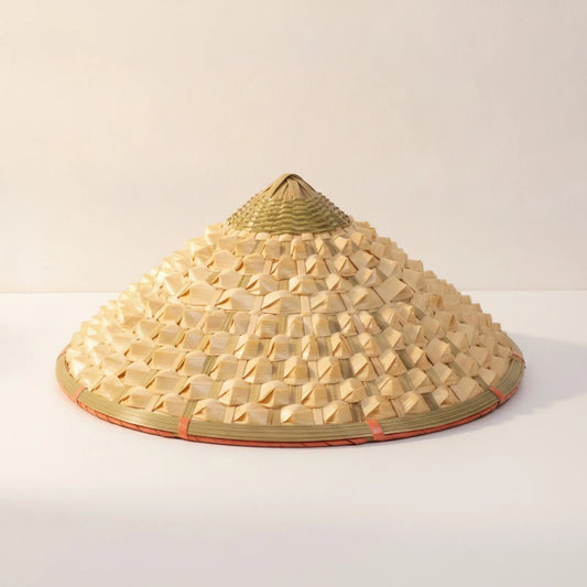 Chapeau Chinois Bambou Tissé Authentique