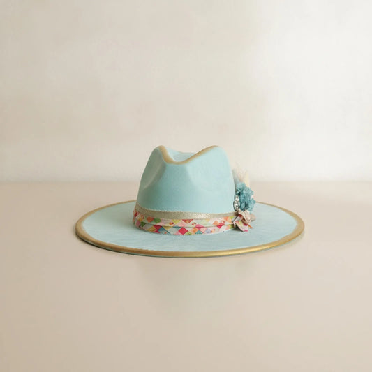 Chapeau Fedora Daim Fleur Séchée Rétro Unisexe