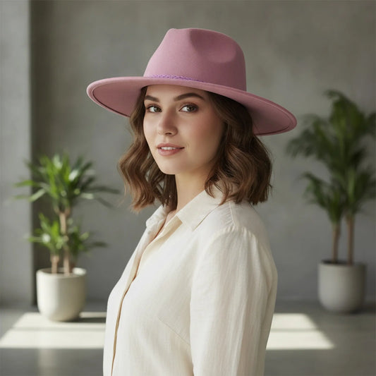 Chapeau Fedora Daim Ceinture Colorée
