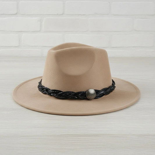 Chapeau Fedora Vintage Faux Daim Kaki