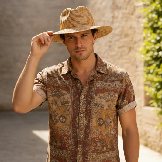 Chapeau Panama Pliable en Paille Naturelle