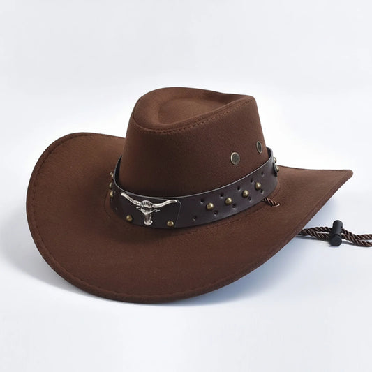 Chapeau Cowboy Daim Vintage Grand Bord