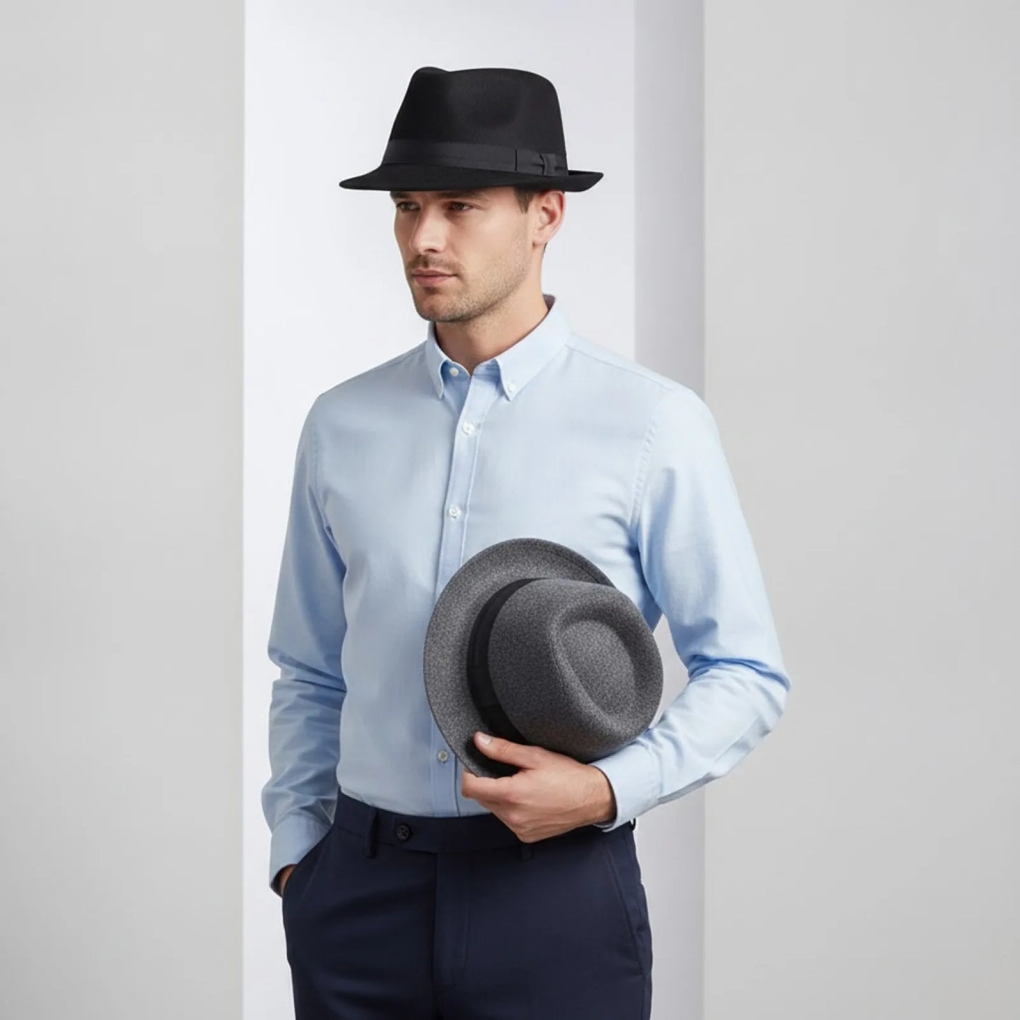 Chapeau Fedora Noir Élégant Unisexe