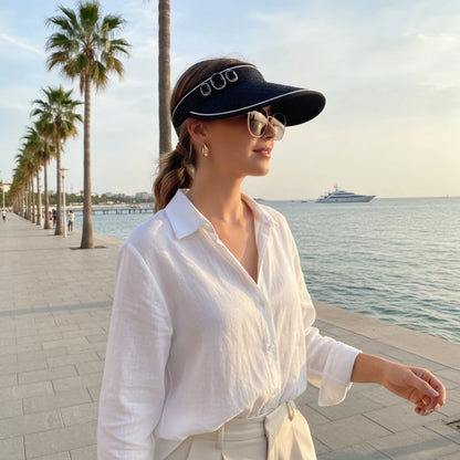 Chapeau de Soleil Luxe Strass Femme