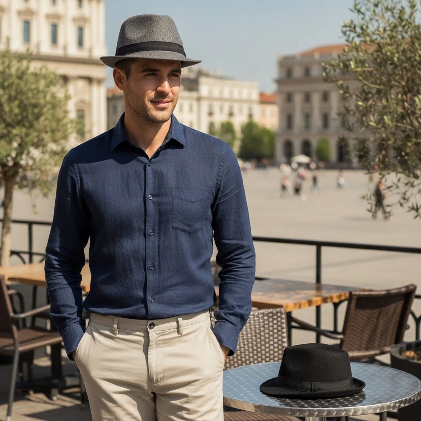 Chapeau Fedora Noir Élégant Unisexe