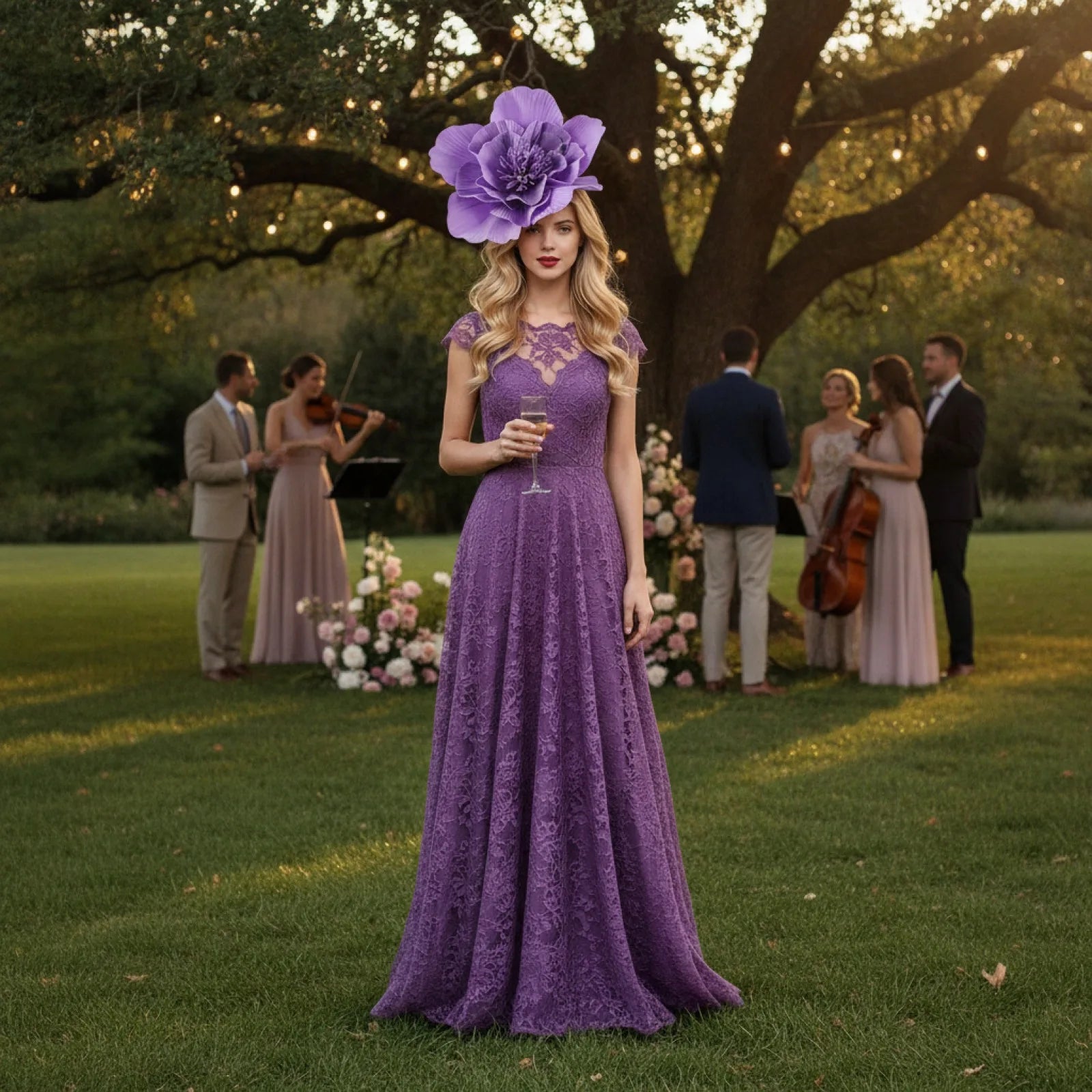 Grand Fascinator Fleuri Élégant